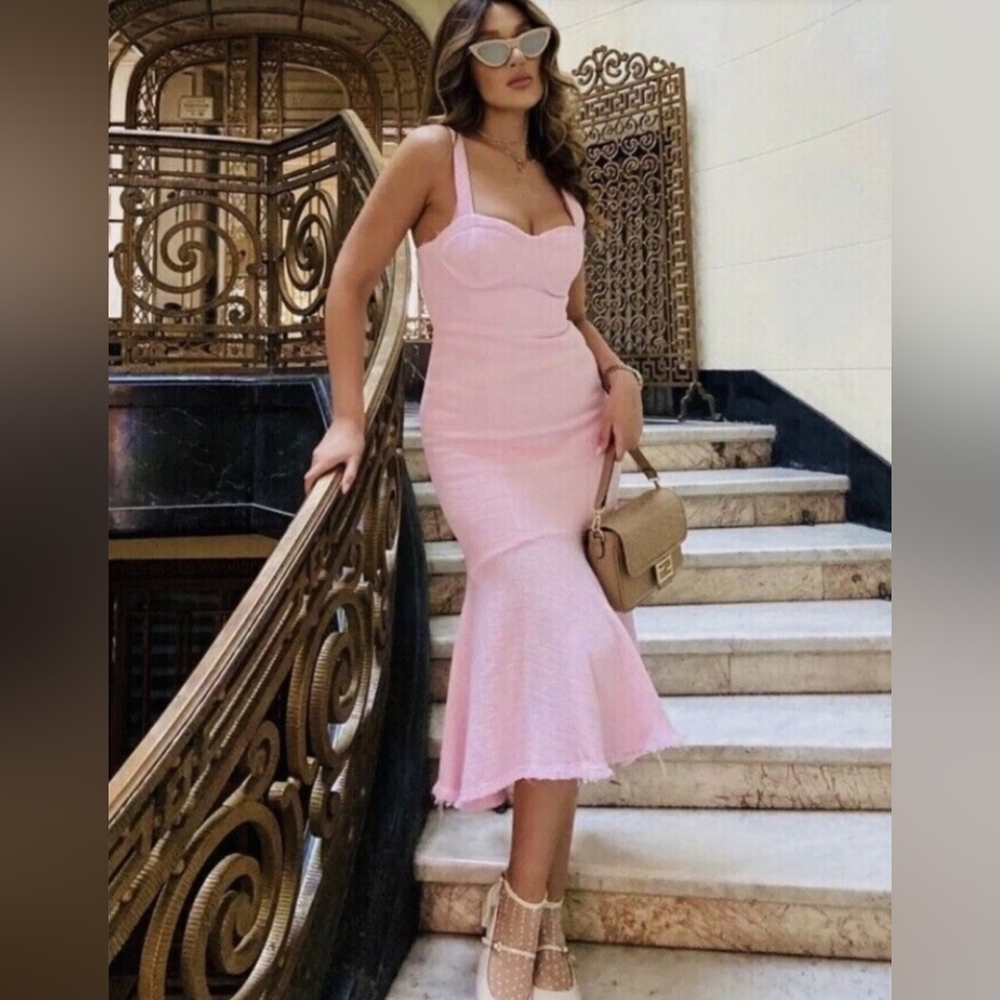 Zara Pink Textured I Dress